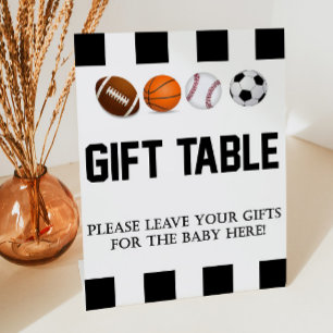 Sports Themed Gift Table Pedestal Sign