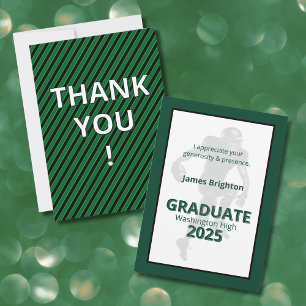 Sports Themed Graduation Thank You Card 