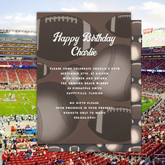 Sports Themed His Birthday Party Invitation