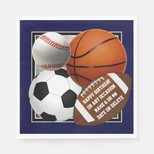 Sports Themed Party Ideas for Kids and Adults Napkin