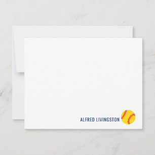 Sports Themed Personalised Softball Notecards