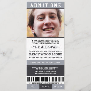 Sports Ticket Bachelor Party Invites