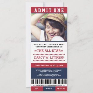 Sports Ticket Bachelorette Party Invites