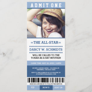 Sports Ticket Bat Mitzvah Invites