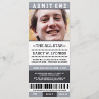 Sports Ticket Graduation Party Invites