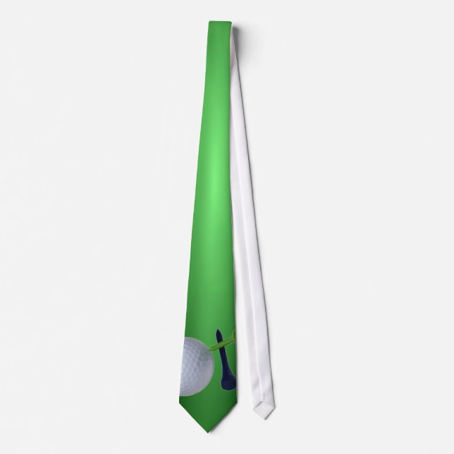 Sports Tie - Golf Design Green Background (Front)