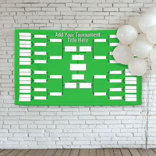Sports Tournament Bracket - 32 Teams - Green Banner