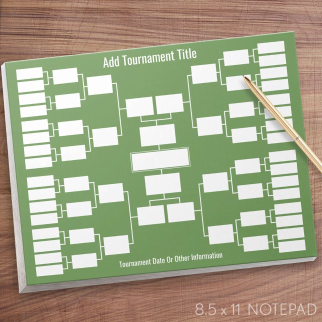 Sports Tournament Bracket - 32 teams Notepad (Sports Bracket Notepad)