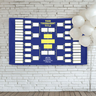 Sports Tournament Bracket blue yellow - 32 teams Banner