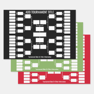 Sports Tournament Bracket for 32 Team Start Wrapping Paper Sheet