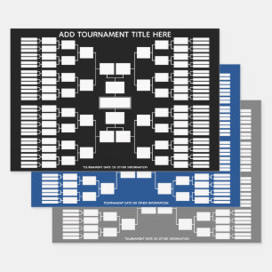 Sports Tournament Bracket for 64 Team Start Wrapping Paper Sheet