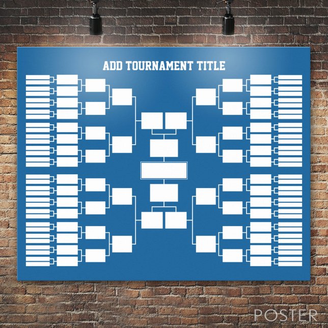 Sports Tournament Bracket for 64 Teams Poster (Custom Tournament Bracket)