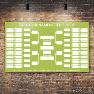 Sports Tournament Bracket for 64 Teams Poster