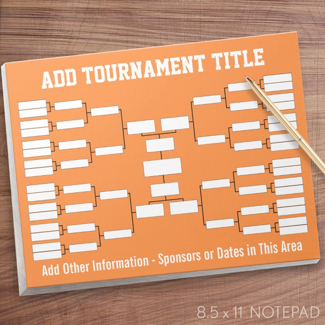 Sports Tournament Bracket Notepad (Sports Bracket Notepad)