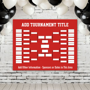 Sports Tournament Bracket Red Poster