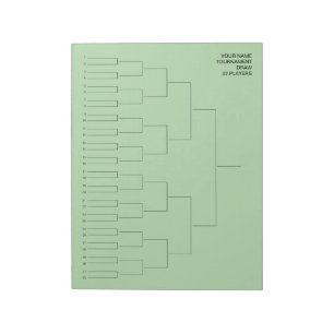 Sports tournament draw template for 32 players notepad