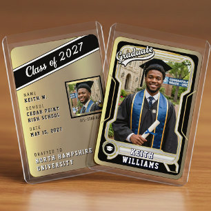 Sports Trading Card Photo Gold Graduation