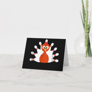 sports turkey and bowling  -  thanksgiving invitation