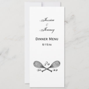 Sports Vintage Crossed Tennis Racquet Tennis Balls Invitation