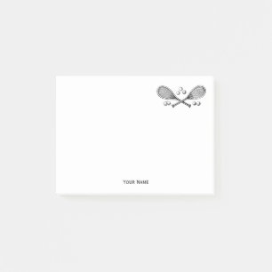 Sports Vintage Crossed Tennis Racquet Tennis Balls Post-it Notes