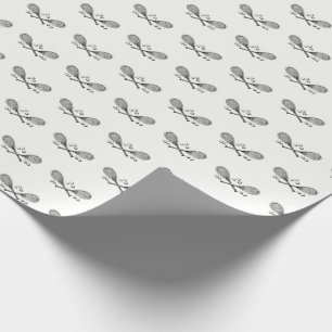 Sports Vintage Crossed Tennis Racquet Tennis Balls Wrapping Paper