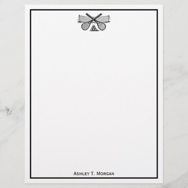 Sports Vintage Tennis Net, Crossed Racquets, Balls (Front)