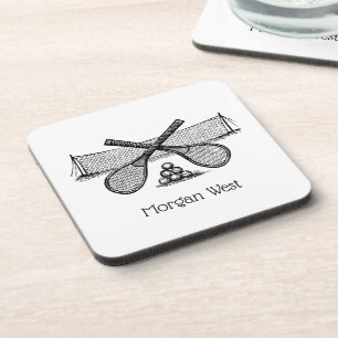 Sports Vintage Tennis Net, Crossed Racquets, Balls Coaster