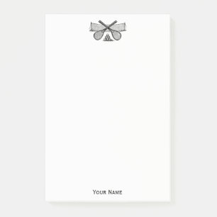 Sports Vintage Tennis Net, Crossed Racquets, Balls Post-it Notes