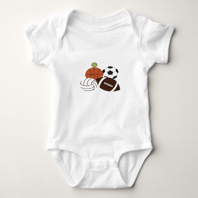 sportsballillustration baby bodysuit (Front)