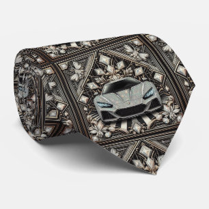 Sportscar Sports Car Art Deco Necktie