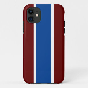 Sporty Athletic Blue White Dark Red Racing Stripes Case-Mate iPhone Case