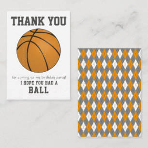 Sporty Basketball Design Thank You Card