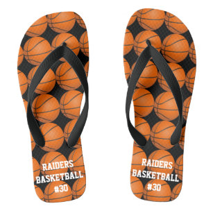 Sporty Basketball FlipFlops Team Player Name
