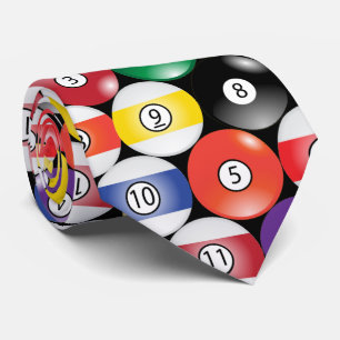 Sporty Billiard Pool Balls Tie