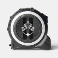 Sporty Black Carbon Fiber Style Racing Stripes