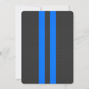 Sporty Blue Carbon Fibre Style Racing Stripes