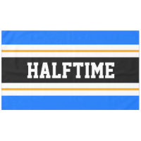 Sporty Bright Blue Black Orange HALFTIME Stripes
