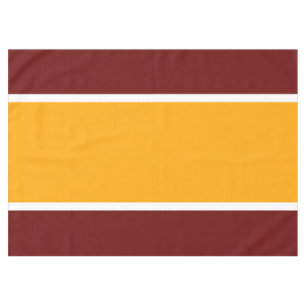 Sporty Bright Yellow Orange White Deep Red Stripes Tablecloth