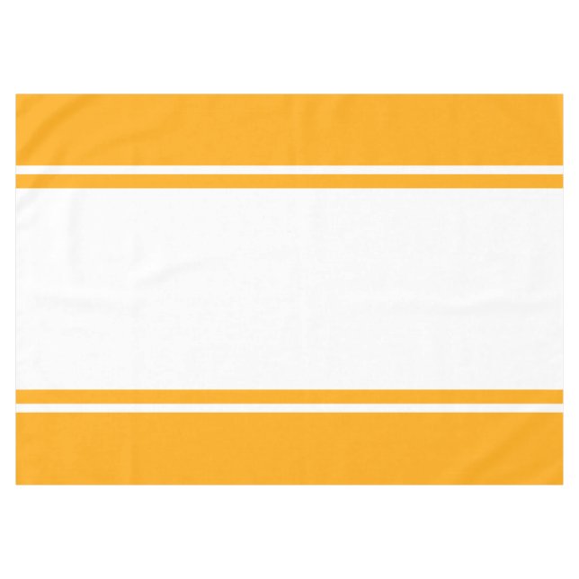 Sporty Bright Yellow Orange White Racing Stripes Tablecloth (Front (Horizontal))