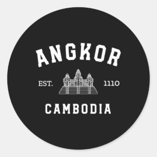 Sporty Cambodian Khmer Angkor Wat Classic Round Sticker