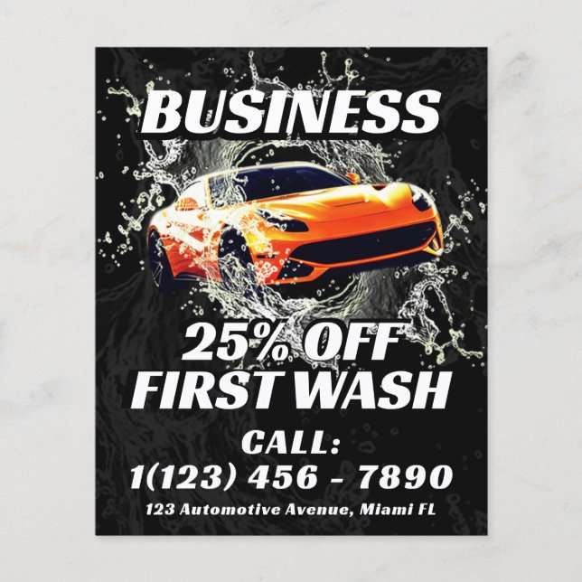 Sporty car wash flyer (Front)