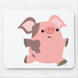 Sporty Cartoon Pig mousepad