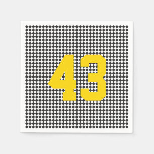 Sporty Check Team Colours Player Number Age Fun Napkin