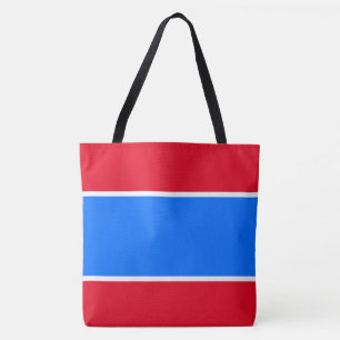 Sporty Chic Bright Red White Blue Summer Stripes Tote Bag