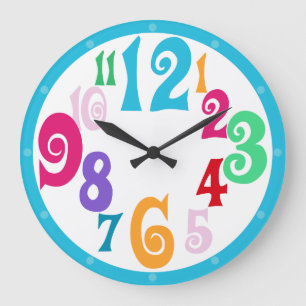Sporty Colourful Chic Blue Trim wall clock