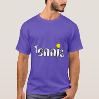 Sporty Cool Fun White Yellow TENNIS Text On Purple