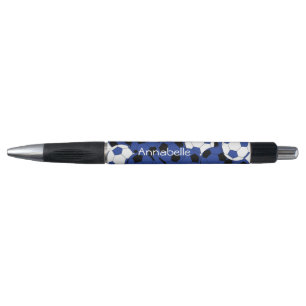 Sporty Dark Blue Soccer Balls   Personalise