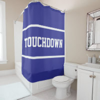 Sporty Deep Blue Bold TOUCHDOWN White Text Stripes