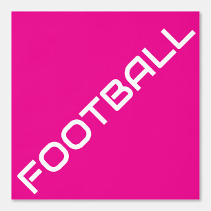 Sporty Diagonal White FOOTBALL Text On Hot Pink Wallpaper