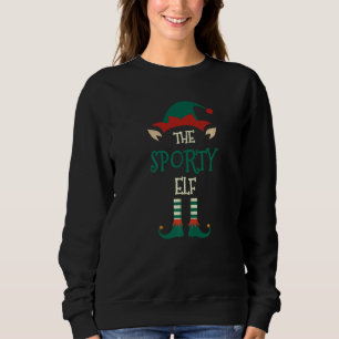 Sporty Elf Family Matching Group Xmas Pajama Sweatshirt